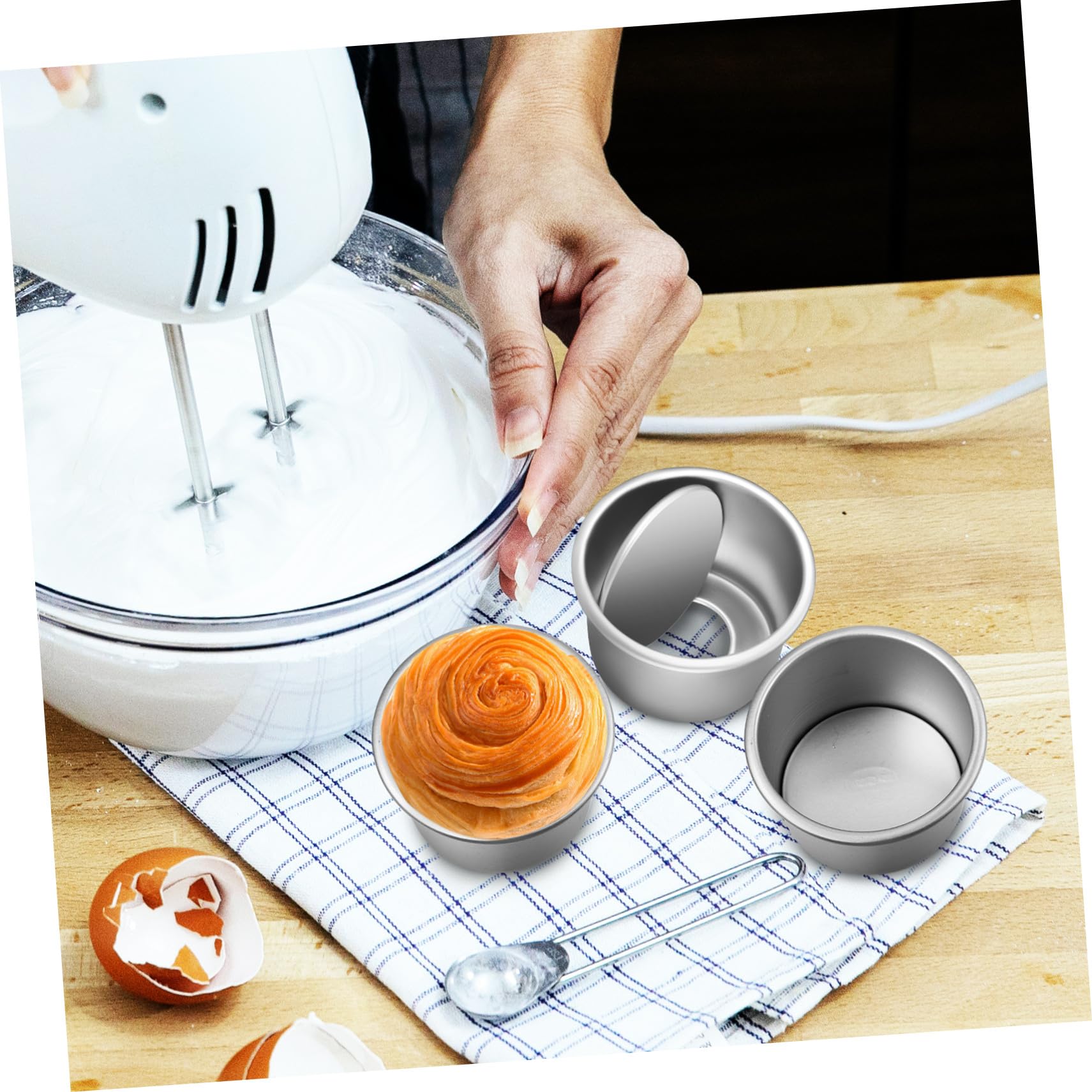 Molde Redondo para Pastel 4 Piezas de Aleación de Aluminio 2 Pulgadas