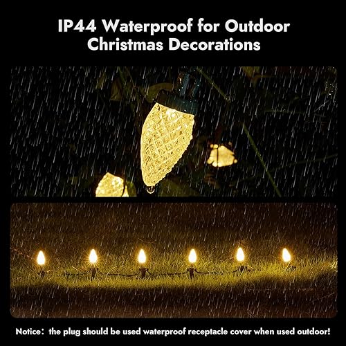 Miniatura 3 de Luces LED C9 de Navidad para exteriores, decoraciones de Navidad de grado comercial, 50 LED, 33 pies, juego de luces para árbol de Navidad en