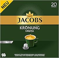 Jacobs Coronung Crema Coffee Capsules, 200 Nespresso Compatible Capsules, Pack of 10, 10 x 20 Drinks, 1040 g