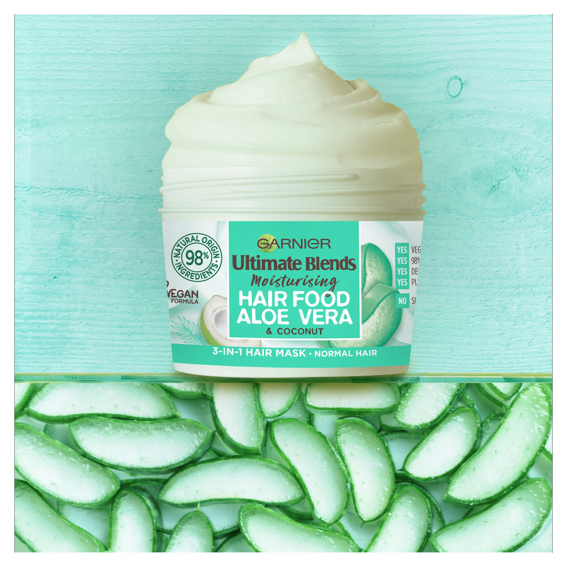 Garnier Ultimate Blends 3 w 1 Aloe Vera maska do włosów normalnych, 390 ml, podwójne opakowanie