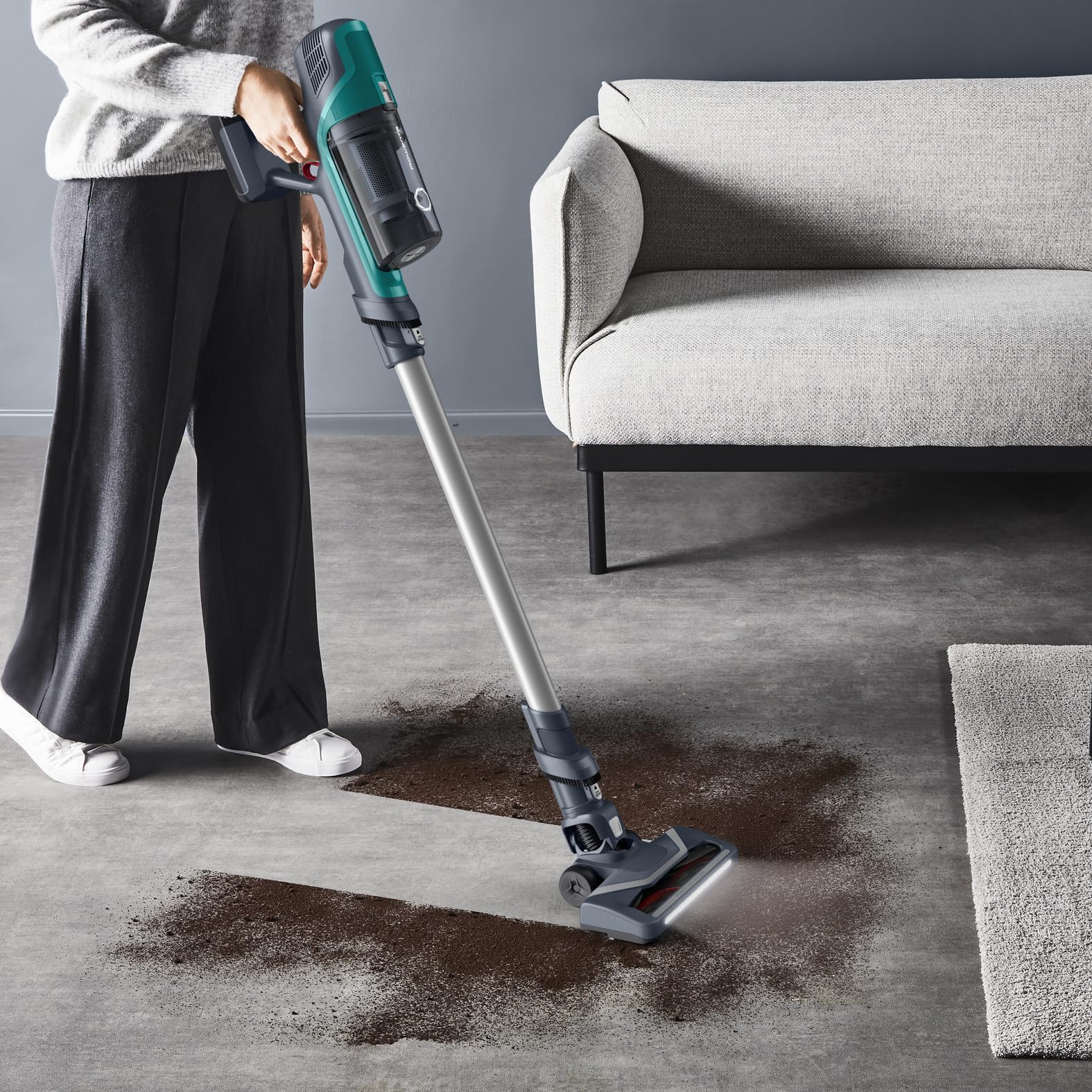 Rowenta X-Pert 6.60 Essential Aspirapolvere Senza Fili Flex RH6820, 18 V, tecnologia Boost, Batteria Rimovibile, Fino a 45 Minuti di autonomia