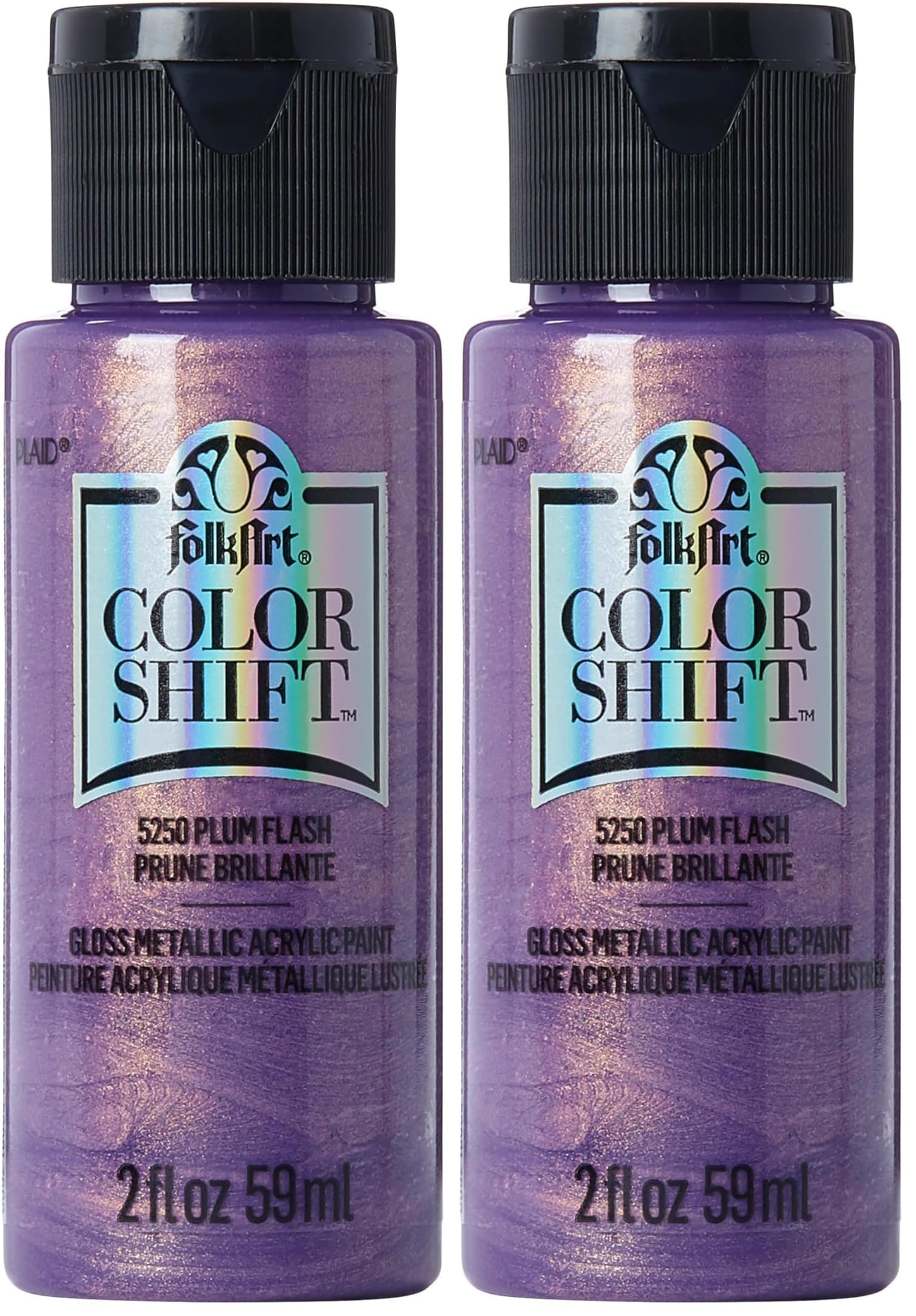 FolkArt Color Shift Paint, 2 Ounce, Plum Flash 2 Fl Oz (Pack of 2)