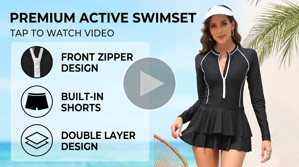 Daci Women Black Long Sleeve One Piece Rash Guard Modest Swimsuits