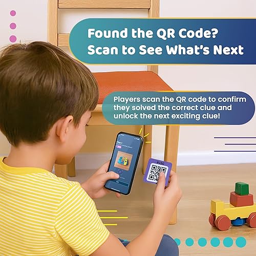 Miniatura 5 de QR Hunter  Paquete de calcomanías de azulejos de código QR  Incluye 5 fichas de juego de búsqueda del tesoro para todas las edades  Caza del tesoro