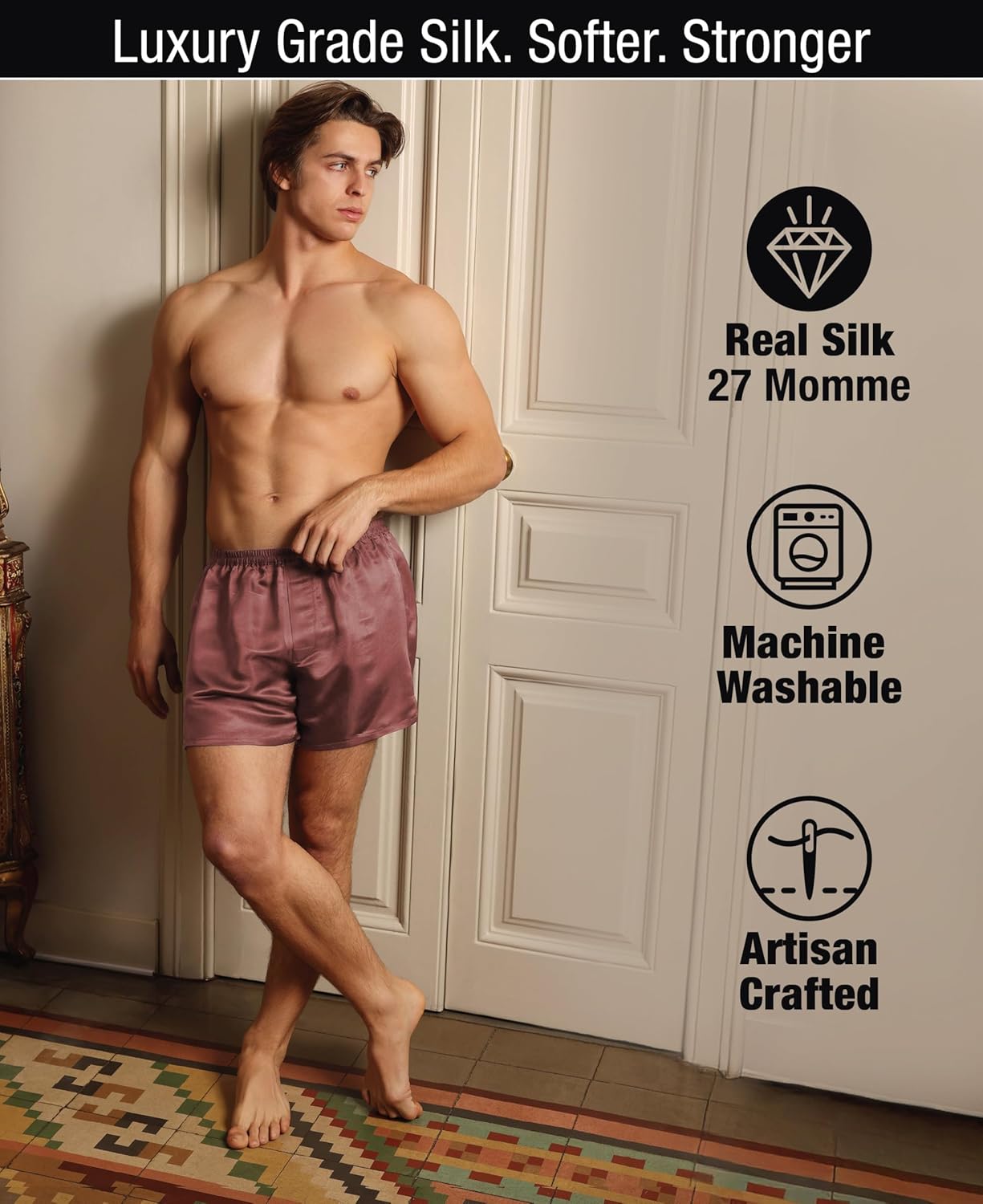 Tara Sartoria Luxury Artisan Silk Boxers for Men, 27 Momme, Machine Washable, XS-4XL - Image 5