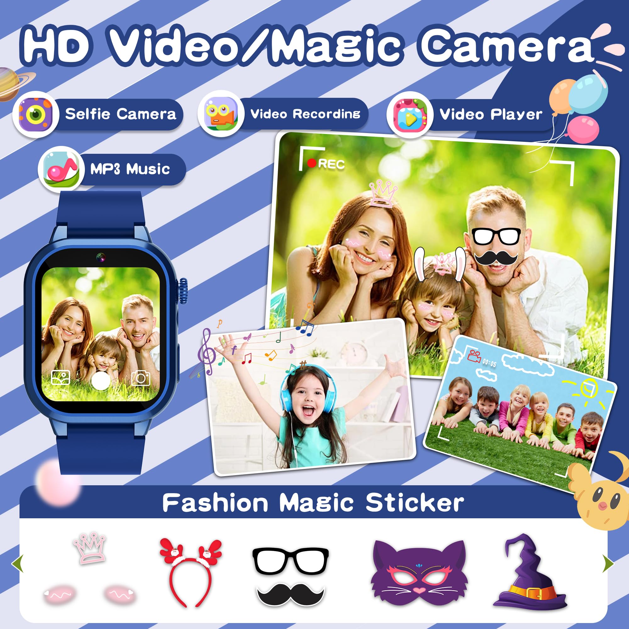 Montre Connectée Enfant YEDASAH - 32 Jeux, Mode école, Podomètre, Calculatrice, Lampe Torche, Pour Filles Et Garçons