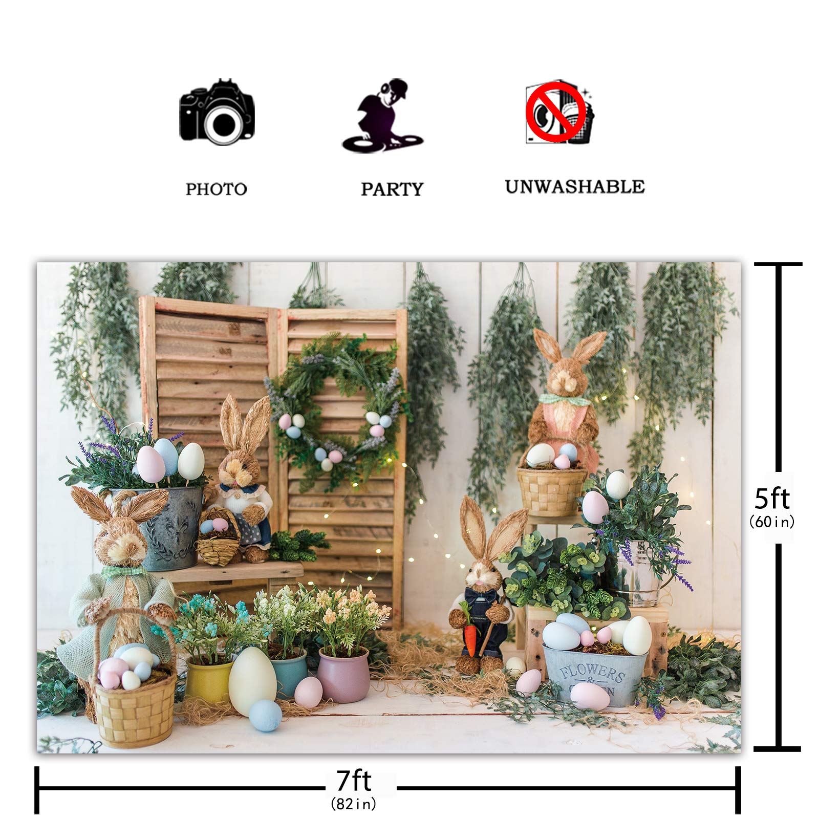 Amazon | Funnytree 7x5フィート ハッピーイースター写真撮影用背景 春