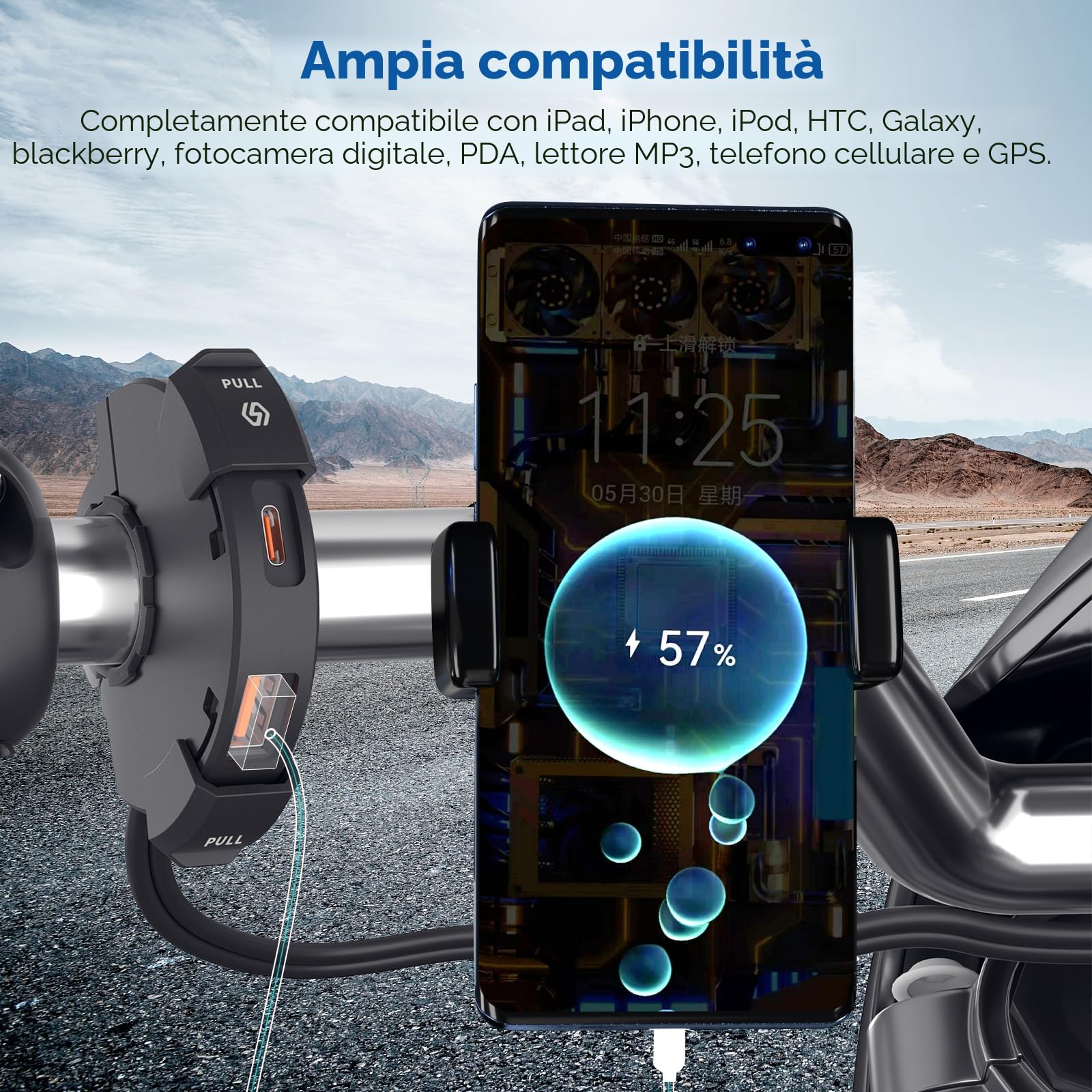 Thlevel Presa USB Moto 18W QC 3.0 30W PD Type-C Caricabatterie Auto Ricarica Rapida con IP65 Copertura Impermeabile 10A Fusibile per 12V 24V Marine Motorcycle Camper