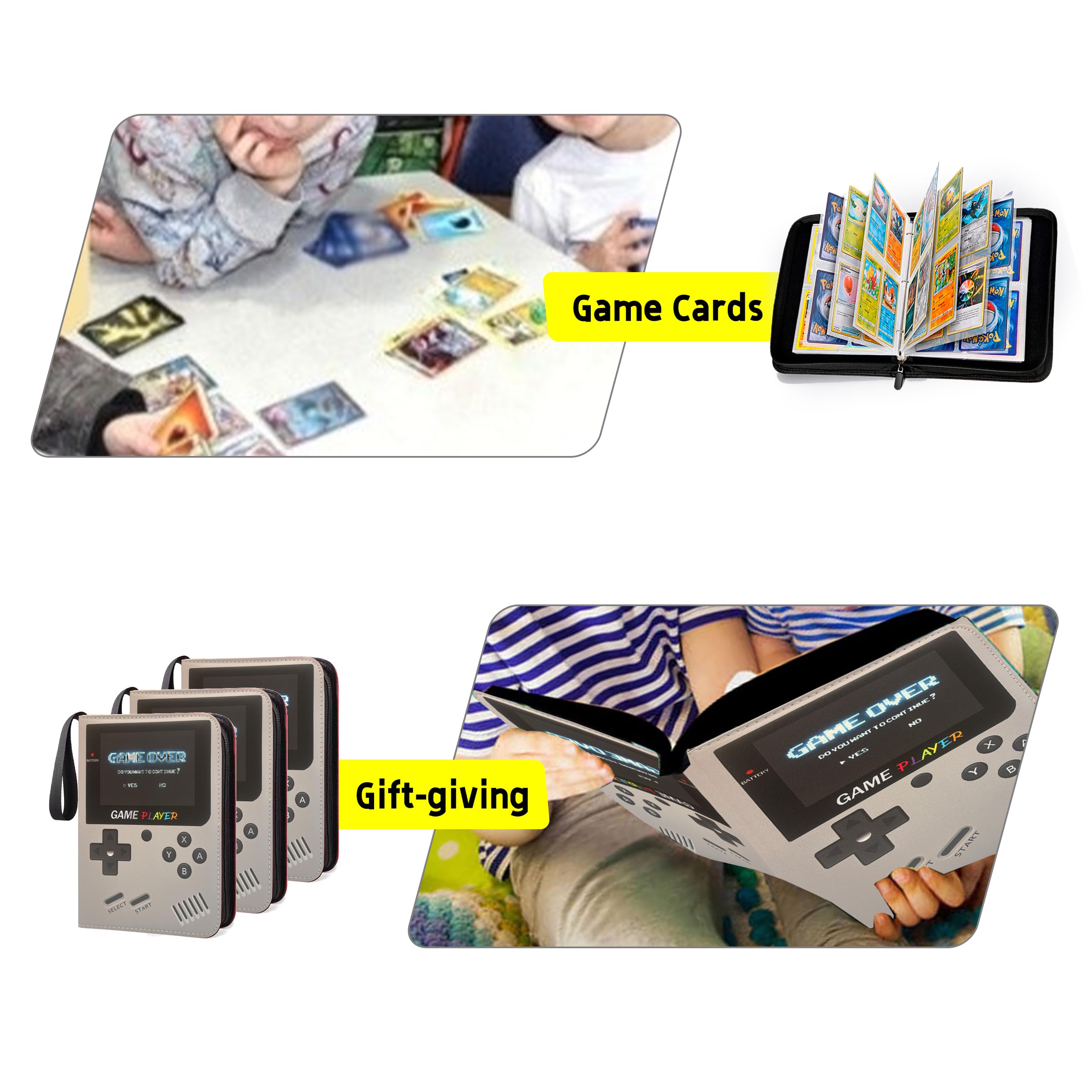 4 pocket trading card sleeves Amazon.com: Card Binder for Trading Card Game- 4-Pocket Sleeves for  Pokemans Cards Binder and PTCG Binder, Holds 400+ Cards-Includes 100 Extra Card  Sleeves(Gray) : Toys & Games