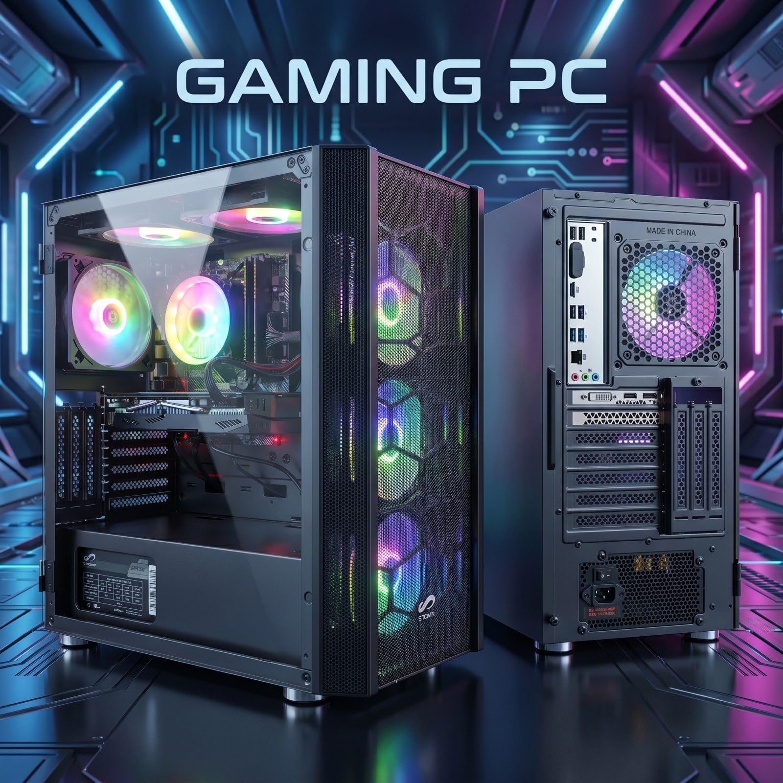 STGsivir Gaming PC, Core i1-10400F, RTX 2060 Super 8G, 1T SSD | Gaming Computer für Streaming,Videobearbeitung,Hausaufgaben, bis zu 4.3 GHz, WLAN 6, BT 5.0, 4K,HDMI,DP, Win11 Pro, ARGB