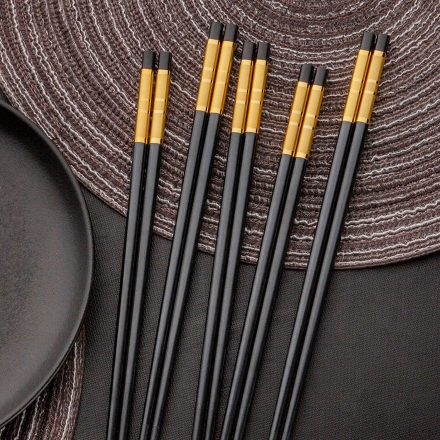 Baguettes Baguettes Baguettes en Bois 10 Baguettes Doubles Baguettes ménagères antidérapantes Haute température Lavable(G-25cm)