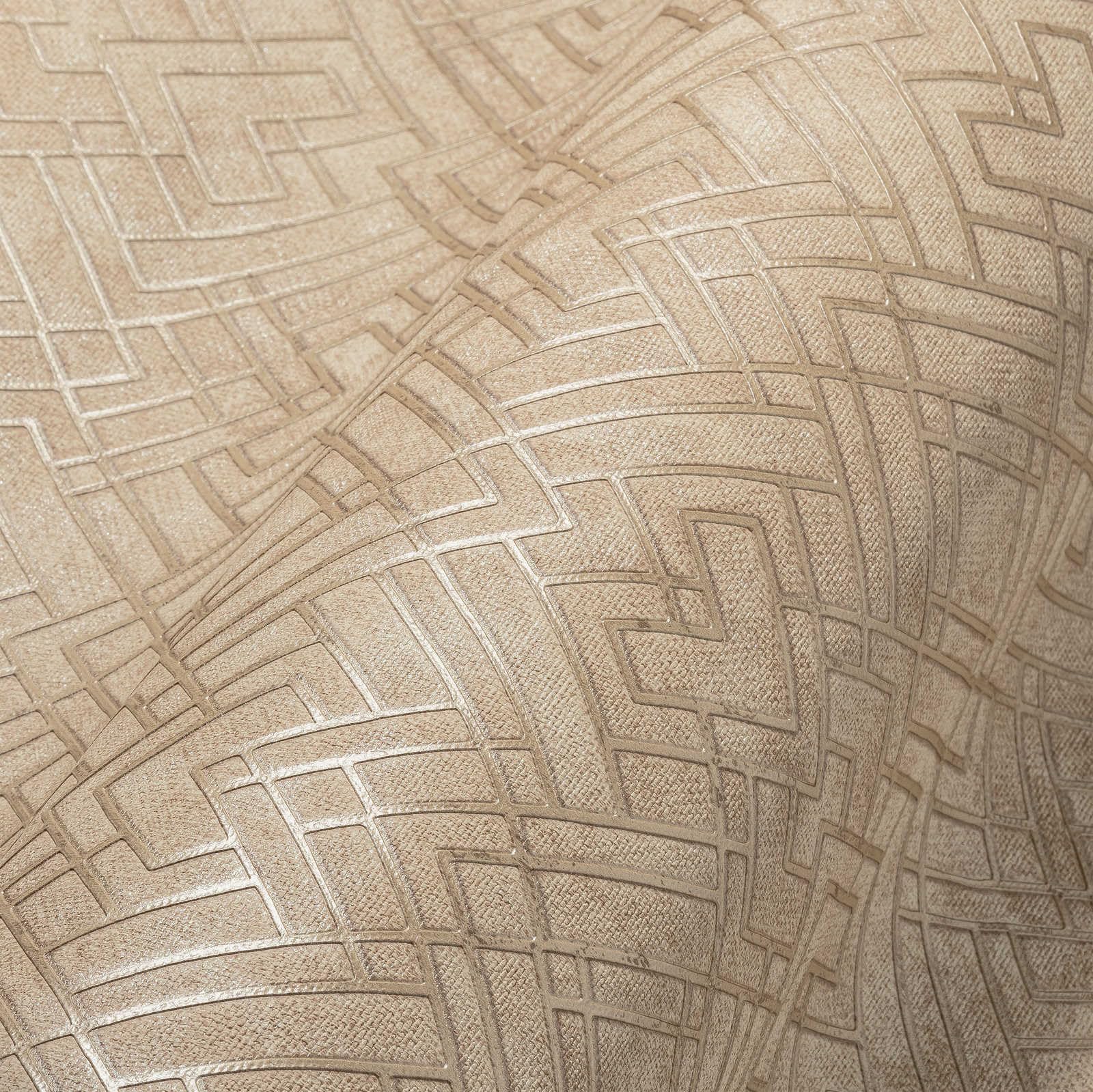 Papier peint non tissé Livingwalls Travel Styles dore et beige 10m