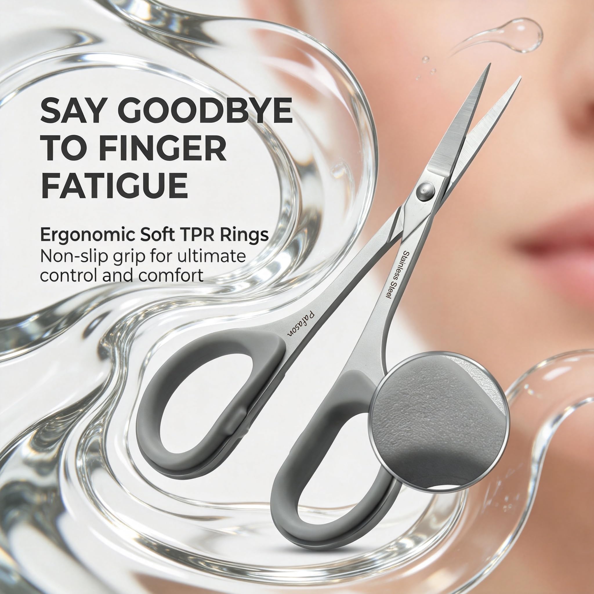 PAFASON Alta Precisión Ceja Para Tijeras Set, Belleza Maquillaje Cosmético Herramienta, Curvado, Recto Punta, Acero Inoxidable, Seguridad Estuche Recorte Pestañas Extensiones