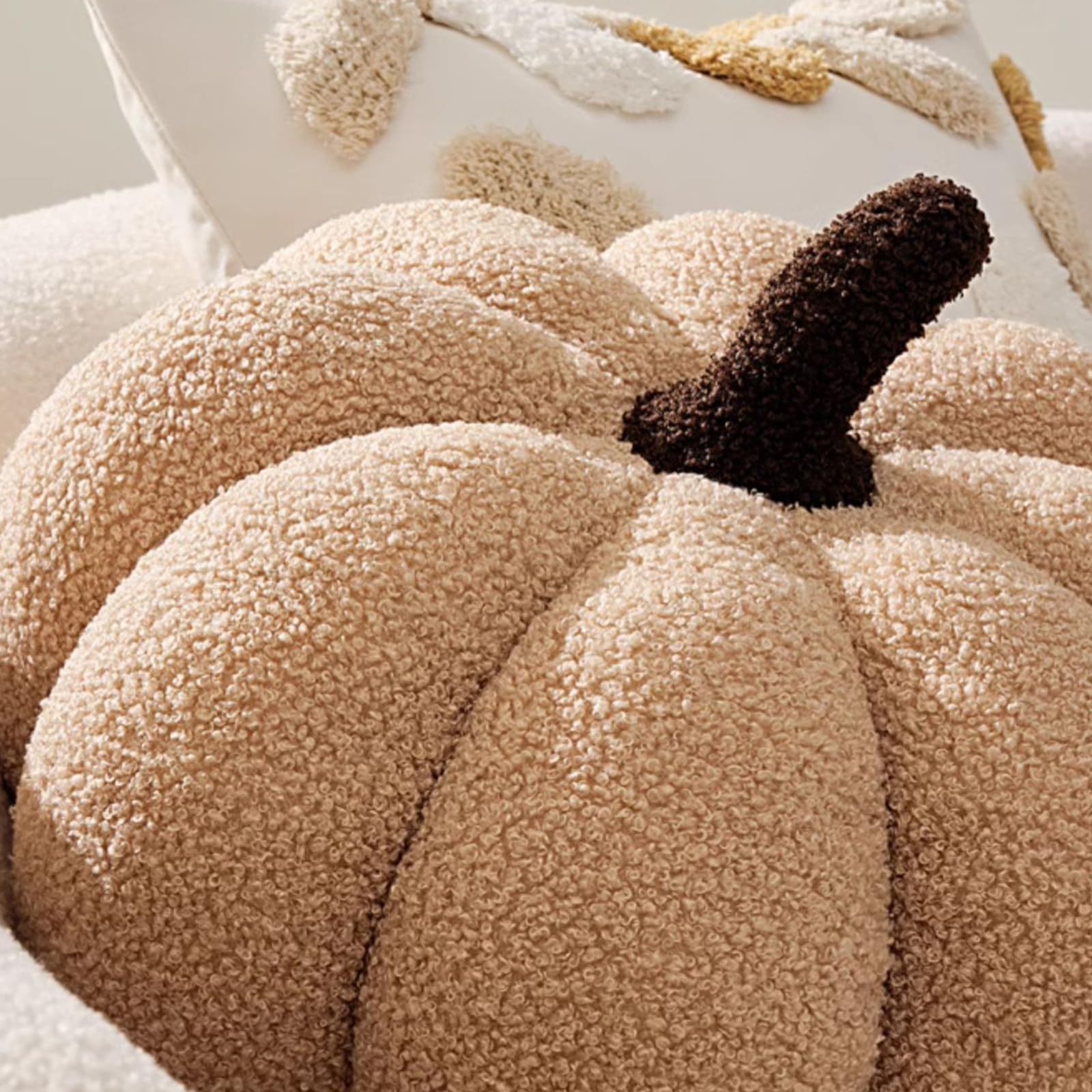Coussin Peluche Citrouille Halloween – Oreiller Décoratif Doux – 20/28/35 Cm – Brun, Orange, Vert – Cadeau Enfant