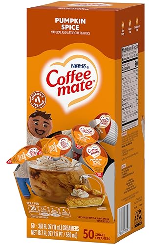 Miniatura 9 de Coffee mate Pumpkin Spice, caja de 50 unidades (paquete de 2) crema líquida individual con cuchara de café By The Cup