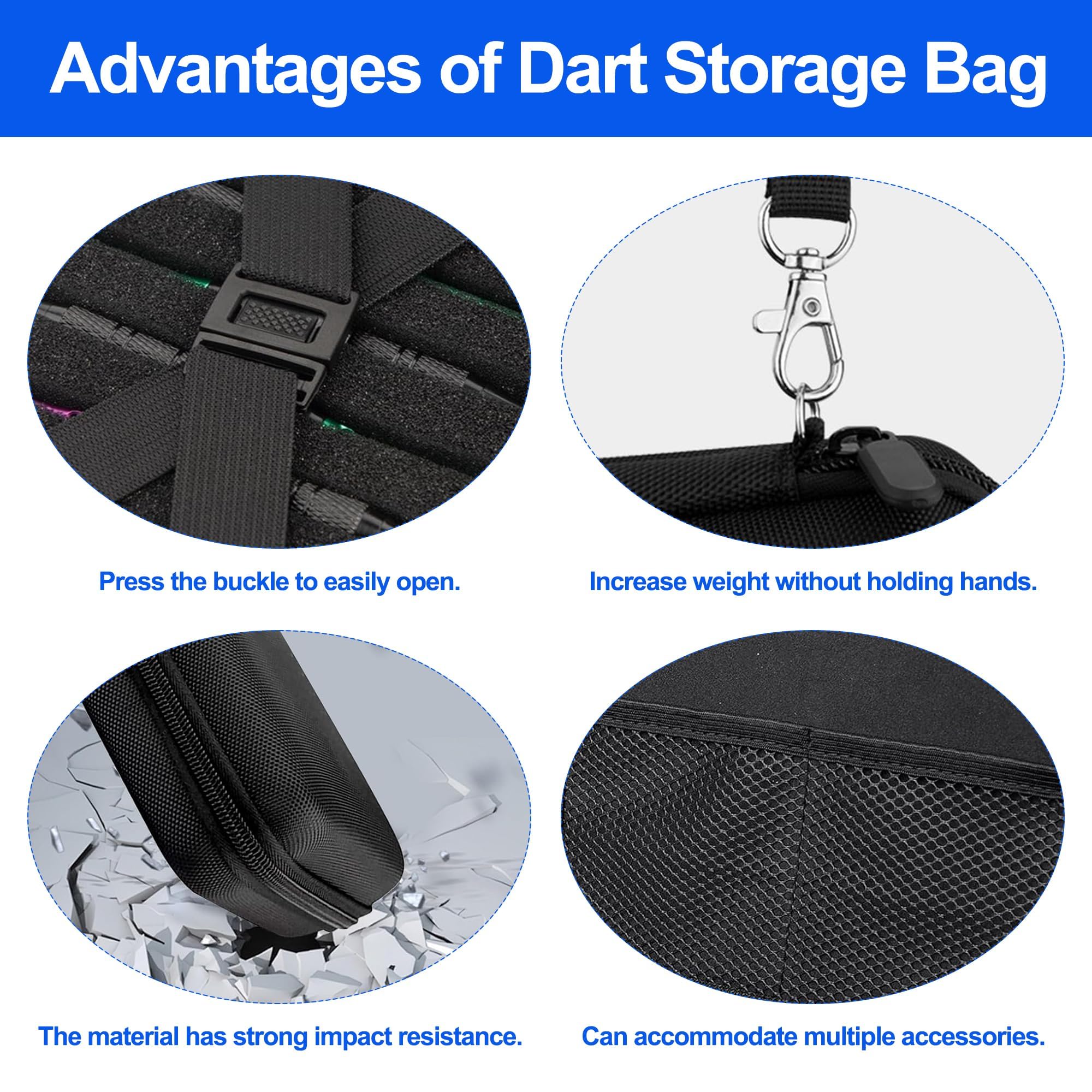 Darttasche,Dart Case,Dartt Etui Schwarz,FüR 12 Darts Professioneller Dartkoffer Mit Eva-Schutz & Traggriff, Portable FüR Dart Zubehör