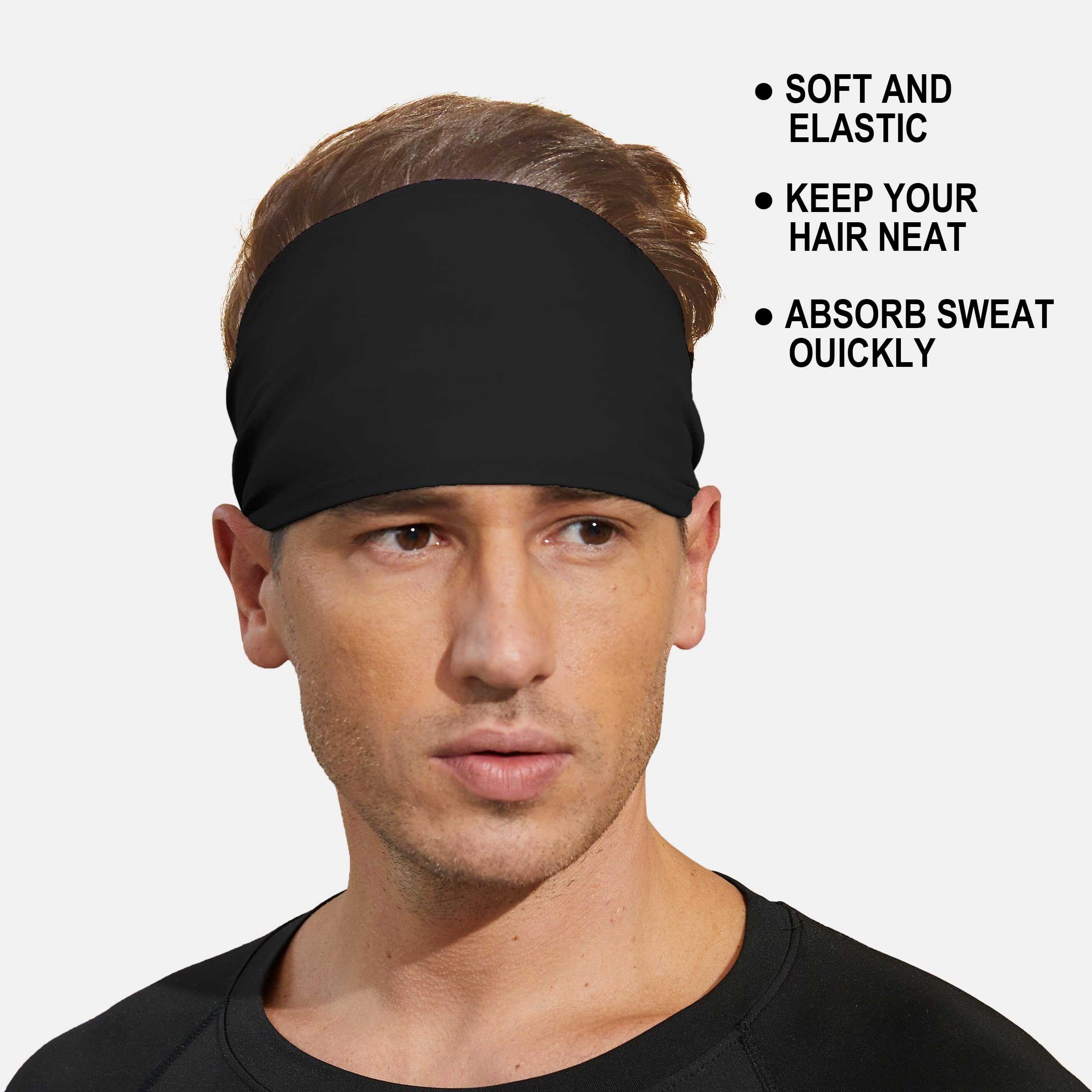 VIMPEP Men's Sports Headbands Sweatband Workout Headband DE TJ001