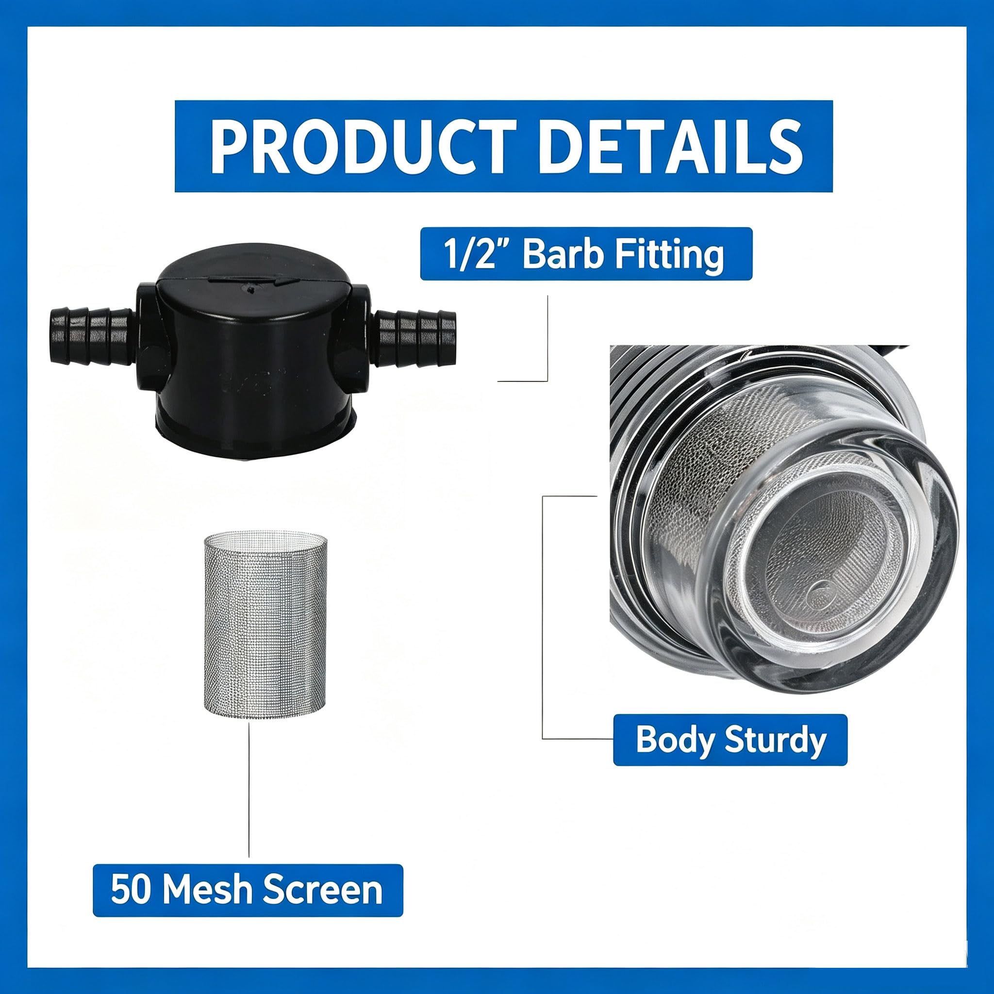 Water Pump Strainer - 3/8 Inch Inline Filter -2 Water Pump Strainer - 3/8 Inch Inline Filter -2