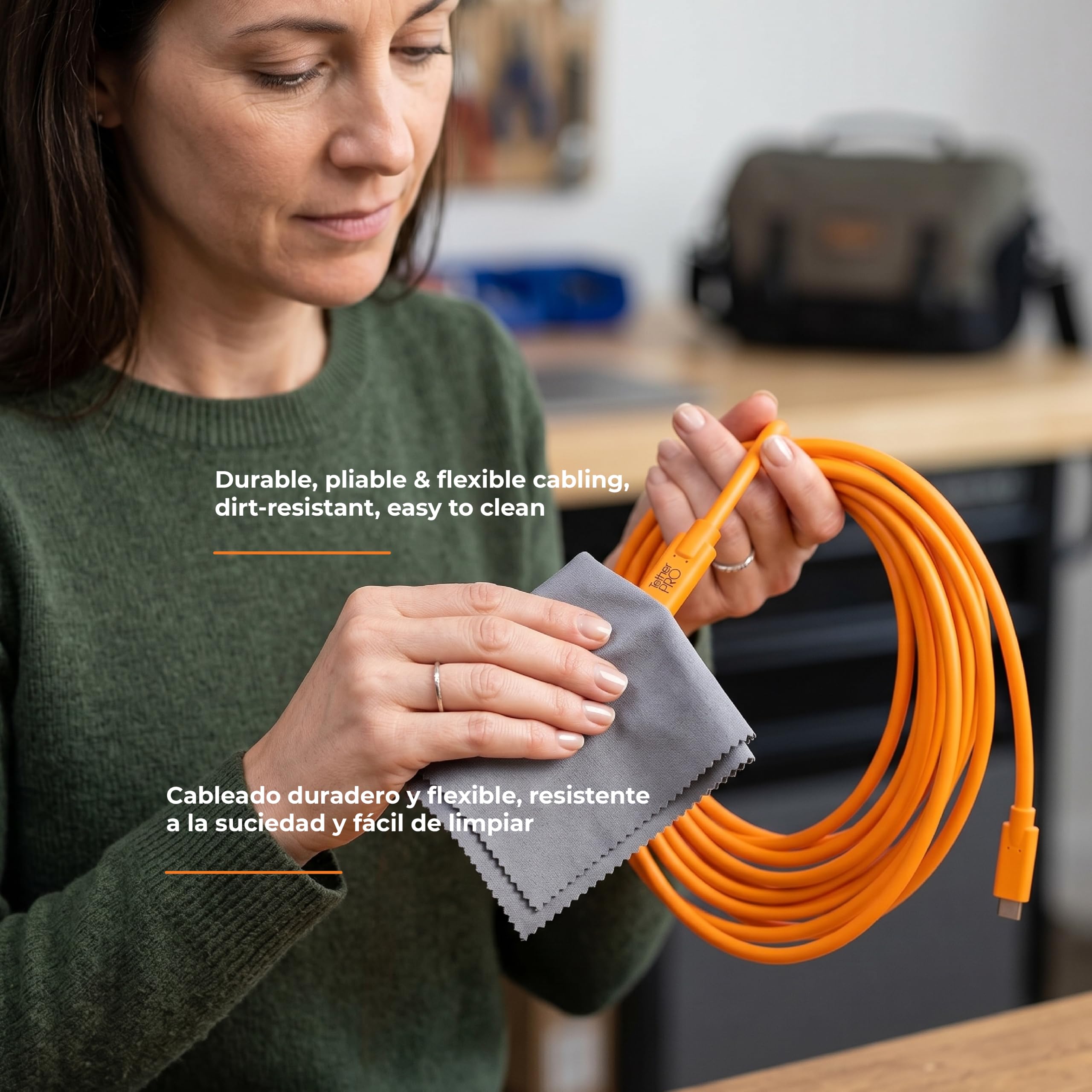 Tether Tools USB-C a USB-C 4,60 m, color naranja