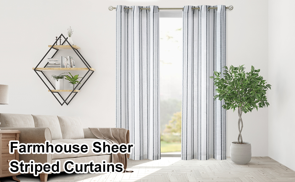 アメリカ製カーテン Amazon.com: SXZJTEX Pinstripe Window Curtain Panels Modern