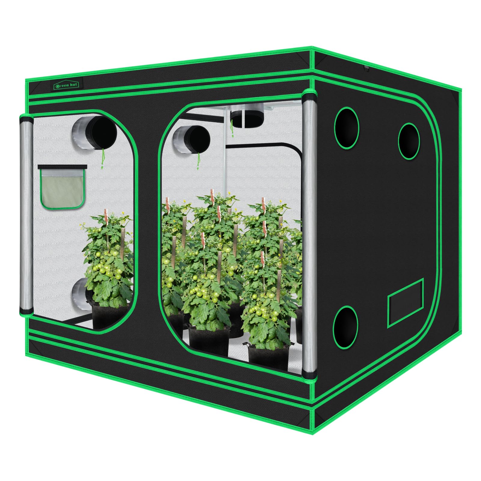 Grow Tent 96"x96"x78", High Reflective Mylar Dark Room with Observation Window, Removable Floor Tray and Tool Bag for Indoor Plant Growing 8'X8