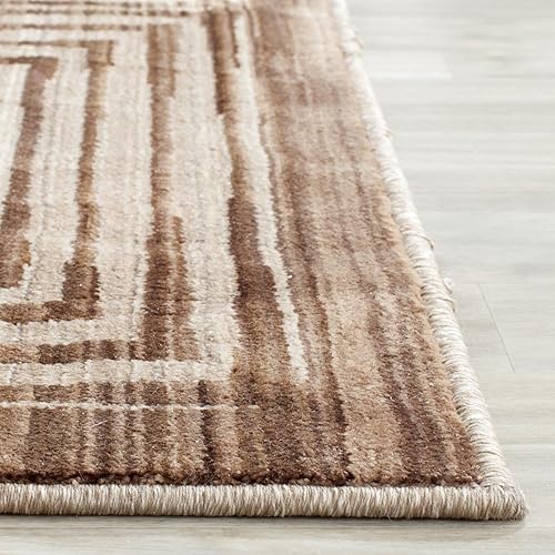 Miniatura 6 de SAFAVIEH Infinity Collection INF569B - Alfombra de pasillo, 2 x 8 pies, marrón y beige, no desprende pelusa y de fácil cuidado, ideal para zonas de