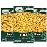 ZENB Plant Based Rotini, Elbow, and Penne Variety Pack Pasta - Made From 100% Yellow Peas, Gluten Free, Non-GMO & Vegan, 20g of Protein & 12g of Fiber In Every Serving - (Pack of 3)