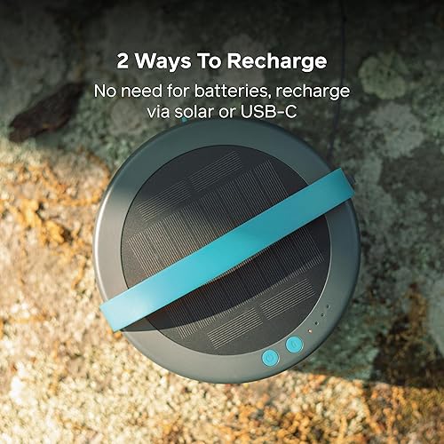 Miniatura 4 de BioLite Guirnalda de luces solares de 44 pies en blanco cálido, 20 bombillas LED inastillables, IPX4 resistente al agua, luces recargables USB-C