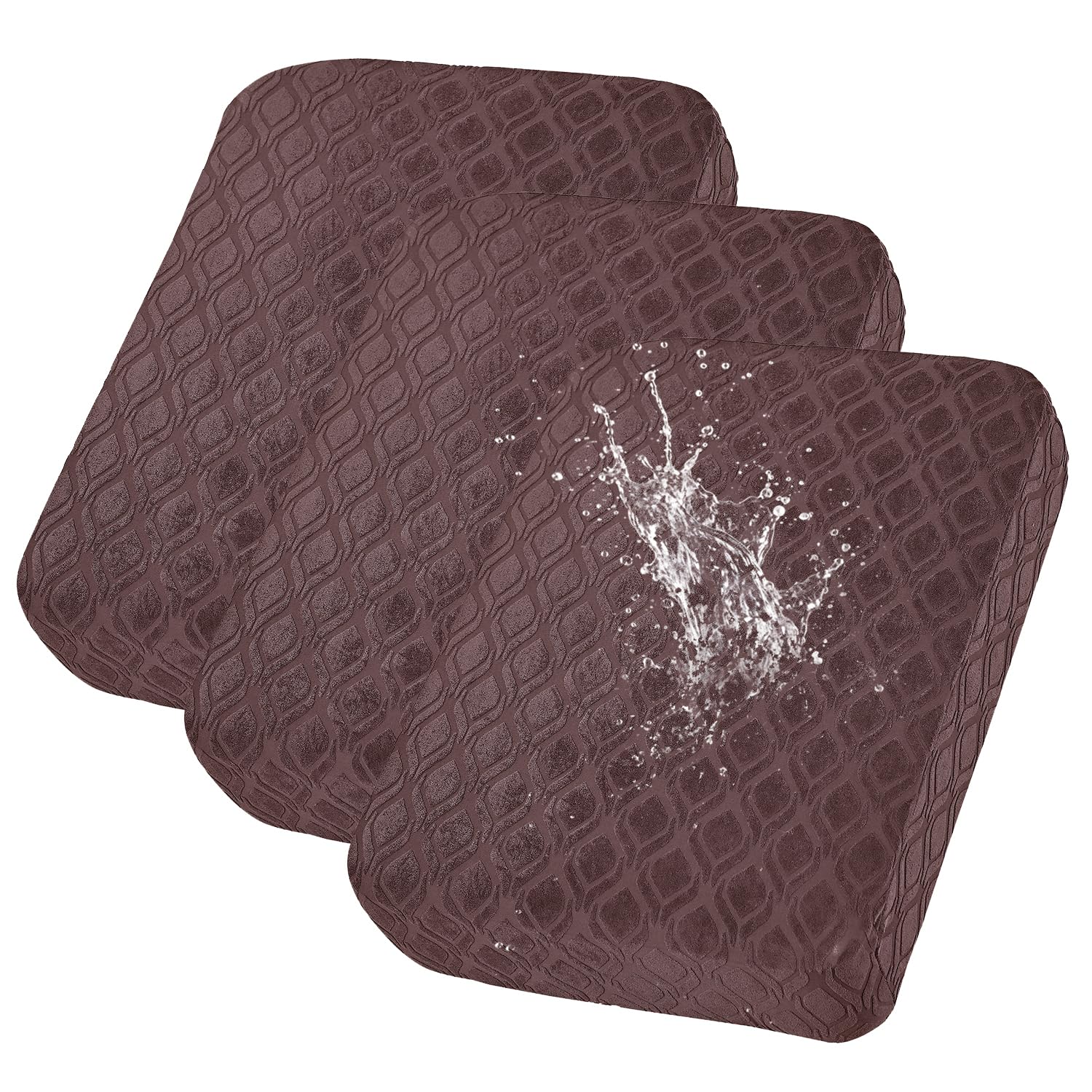 SHANNA Sofa Seat Cushion Slipcovers: 3Pcs Modern Printed Couch Cushion Cover Waterproof Patio Cushions Solid Color Couch Cushion Slipcovers Suitable for Armchair, Sofa Seat Slipcover (Coffee Brown)