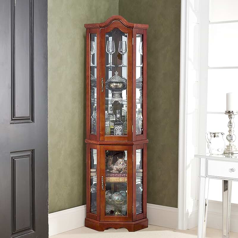 corner shelf with doors