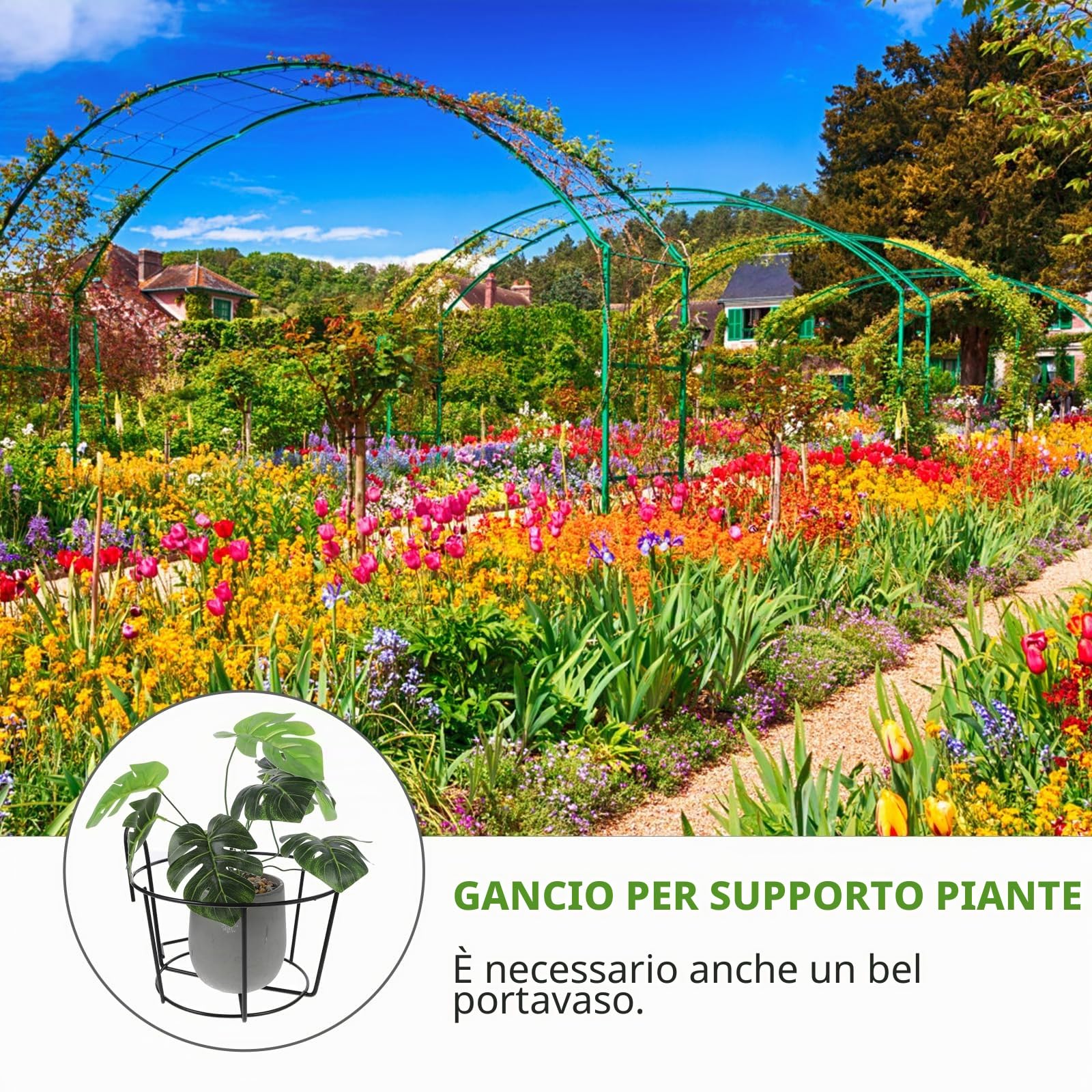 Angoily 2 Pezzi Sospese Portavasi da Fiori, Cesto per Fioriere Sospese, Fioriere per Ringhiere Da Balcone, Nero