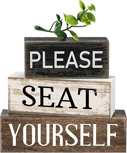 Miniatura 22 de 4 piezas de decoración de mesa de madera de granja, decoración de bandeja escalonada para decoración rústica retro de madera en forma de casa,