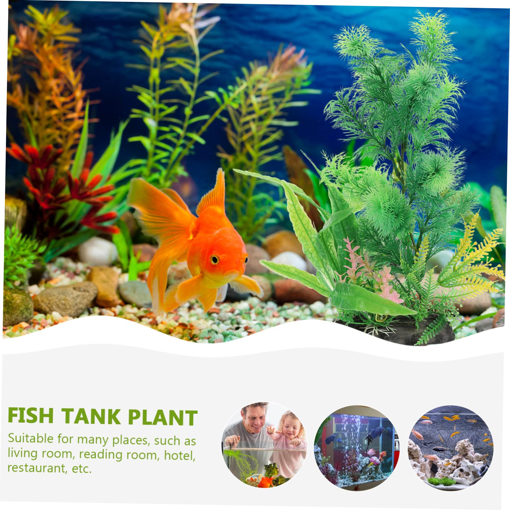 YARNOW 3 Juegos 3 Juegos De Plantas Artificiales para Paisajismo De Acuario Plantas Falsas Reemplazables Decoración De Escritorio para Acuario Decoración Decorativa para 2 Piezas * 3