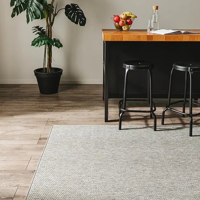 Benuta Iowa Light Grey Jute Rug 200x300 cm - Weatherproof Indoor Outdoor Mat