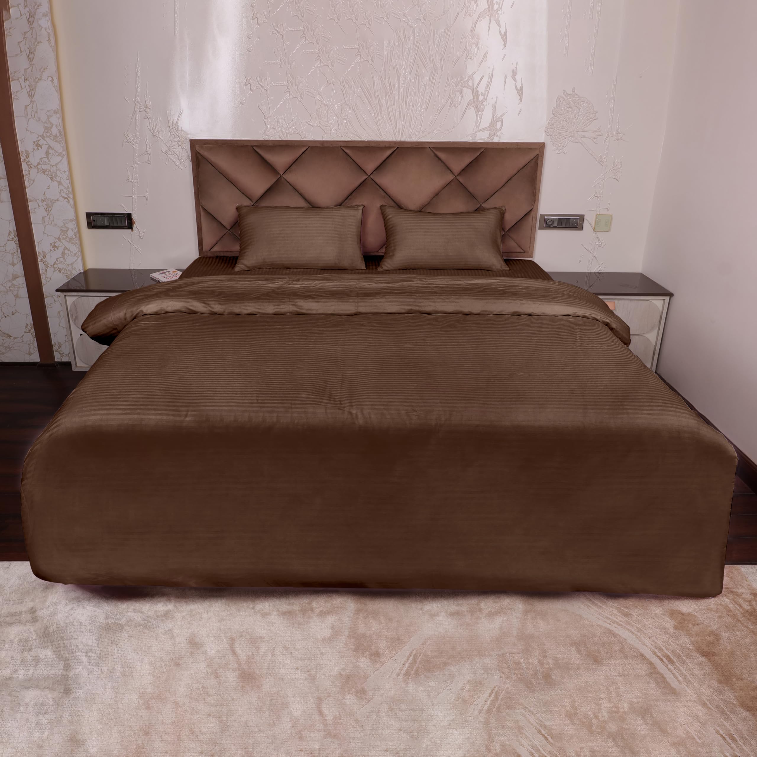 AVI Duvet Cover Single Size Premium Cotton Duvet Cover/Quilt Cover/Comforter Cover- 61 x 91 inches (Brown)-image-14