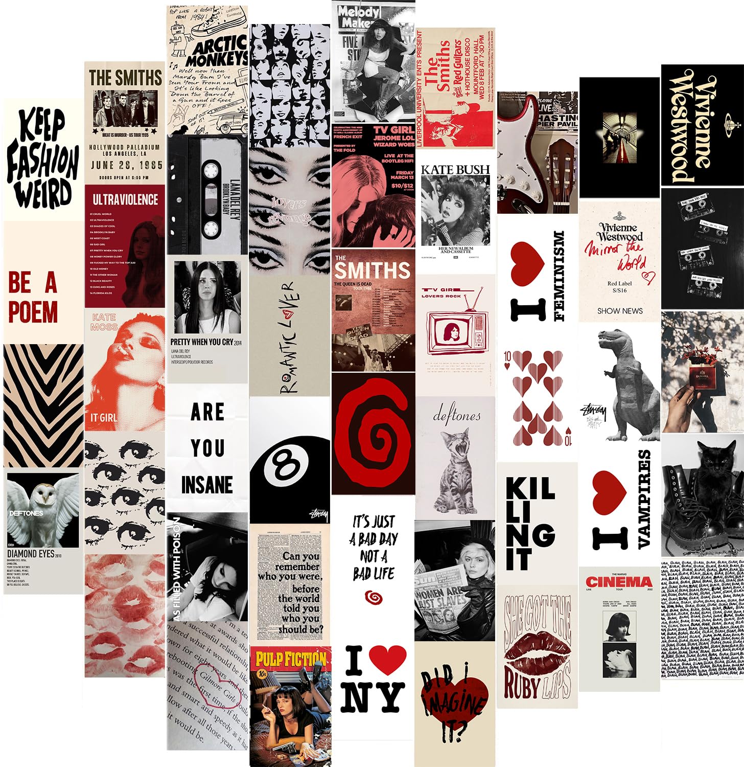 KBKBART 50Pcs Downtown Girl Room Decor, Y2k Wall Art Prints for Bedroom, Coquette Wall Collage Kit for Room Aesthetic, 4"x6" Vintage Photo Collage Kit