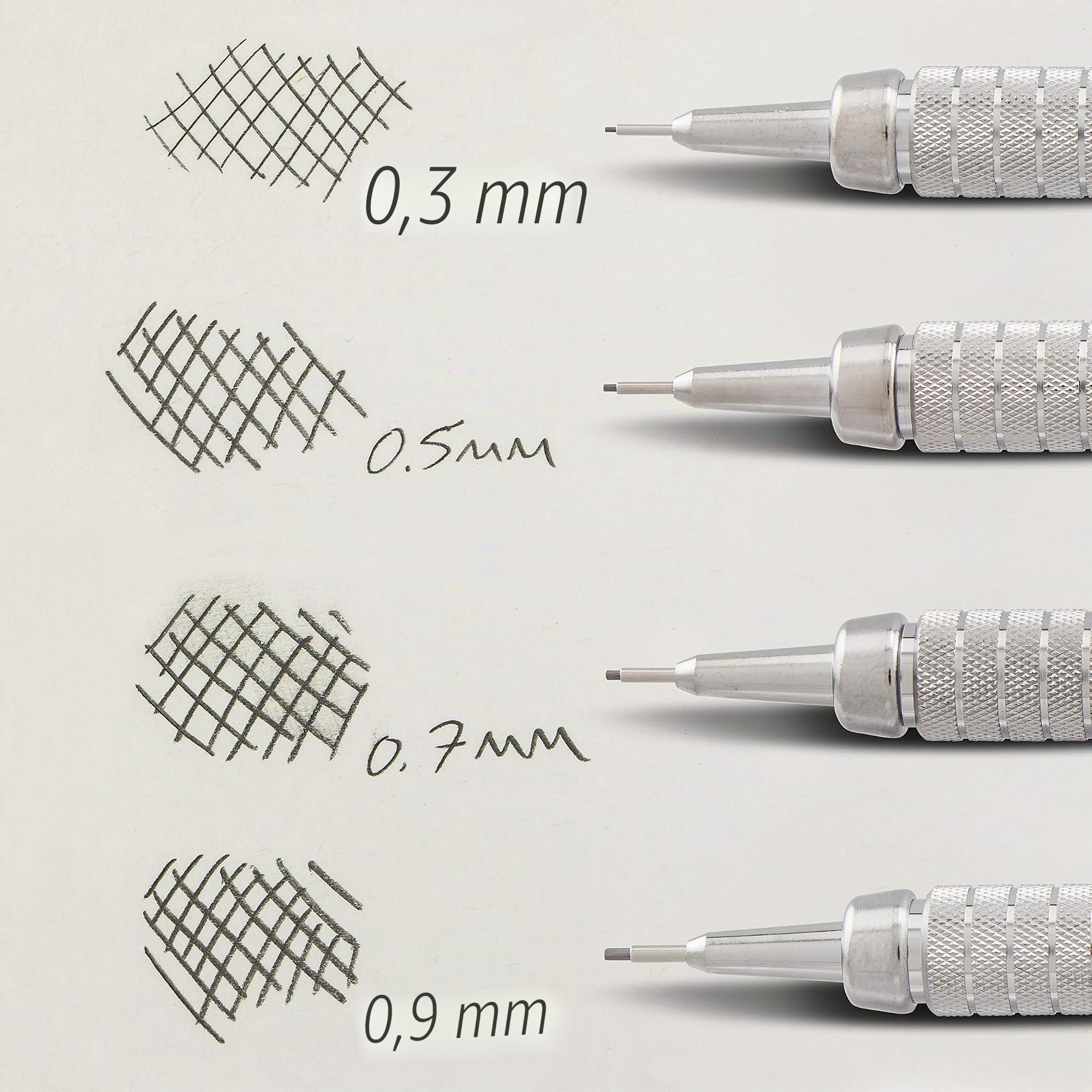 Pentel GraphGear 500 Druckbleistift, limitierte Auflage, klassische Farben, Box-Set, 0,3, 0,5, 0,7, 0,9 mm Spitzengrößen enthalten, Box mit 4 Bleistiften (PG520RBXSET)