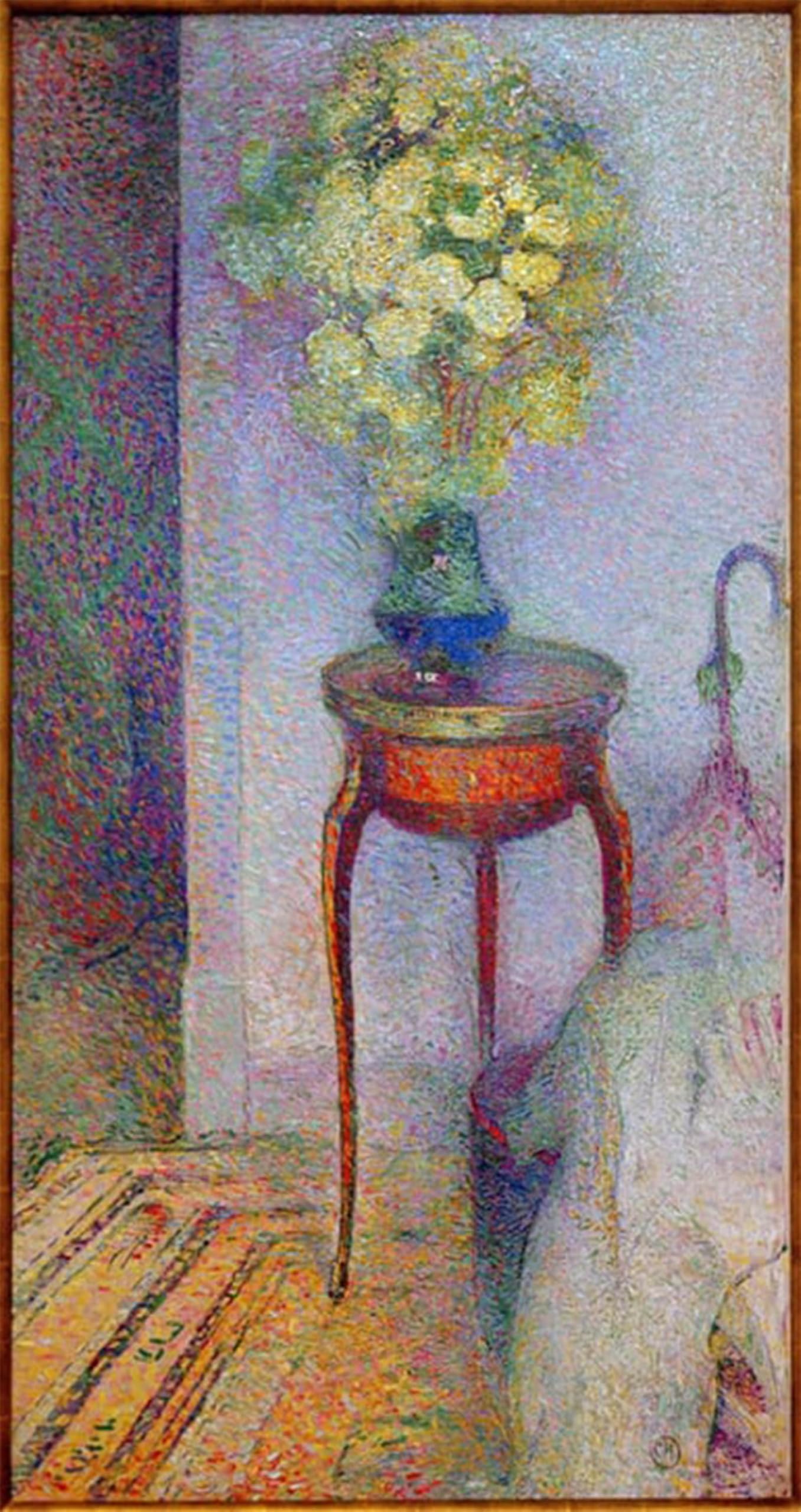 Impression sur toile fleurs sur une table pour habiller un mur vide