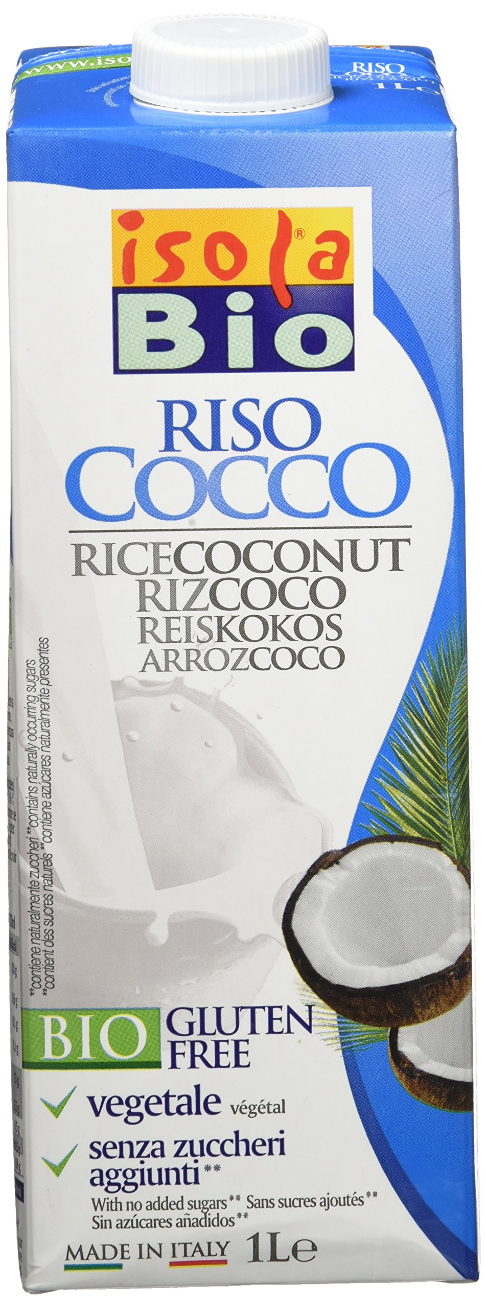 Isola Bio Bebida Vegetal de Arroz con Coco Paquete 6 x 1000 ml