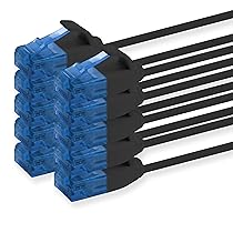 1aTTack.de, 660011 Cat6, Cavo di rete Cat.6, 1 m, cavo patch slim, diametro piccolo, molto flessibile, 1000 Mbit, s, 10 pezzi, nero