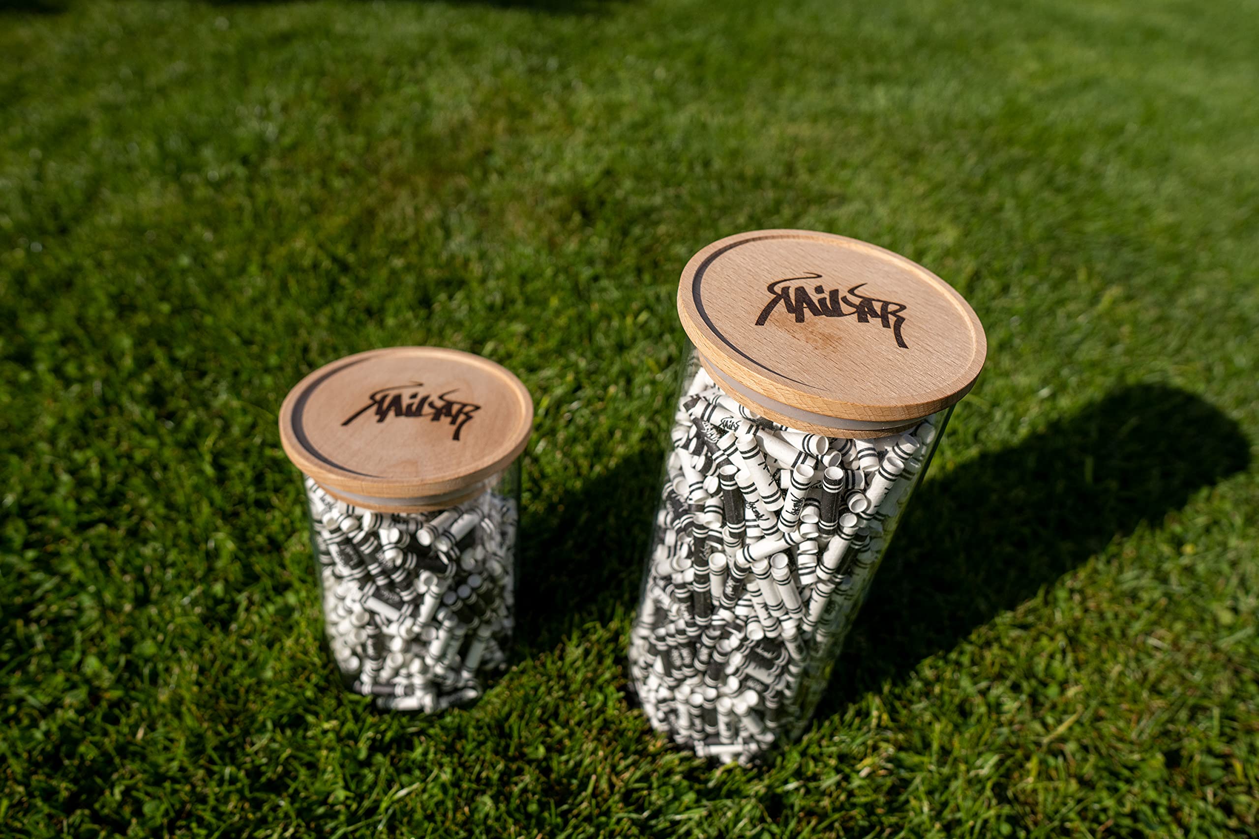 KAiLAR 500 MIXED Cellulose Aktivkohlefilter Slim (6 mm) mit veganer Aktivkohle aus Kokosnussschalen im Glas | + Longpapers, Sticker und Mischpappe | Schadstoffärmeres und sanftes Raucherlebnis