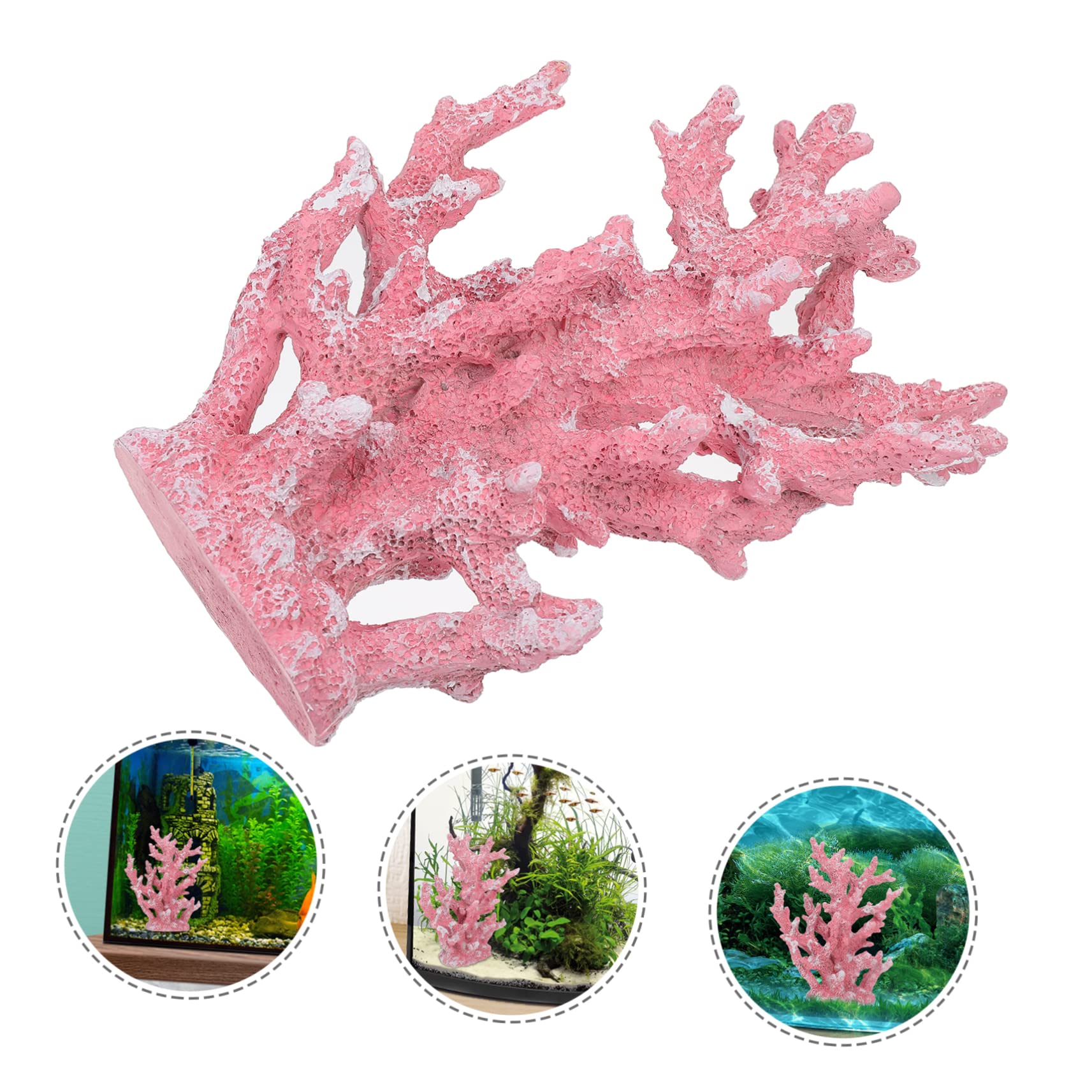 BESPORTBLE Decoración Estilo Mediterráneo de Coral Artificial de Resina Adorno Rosa Fácil de Cuidar para Acuario para Decoración de Peceras