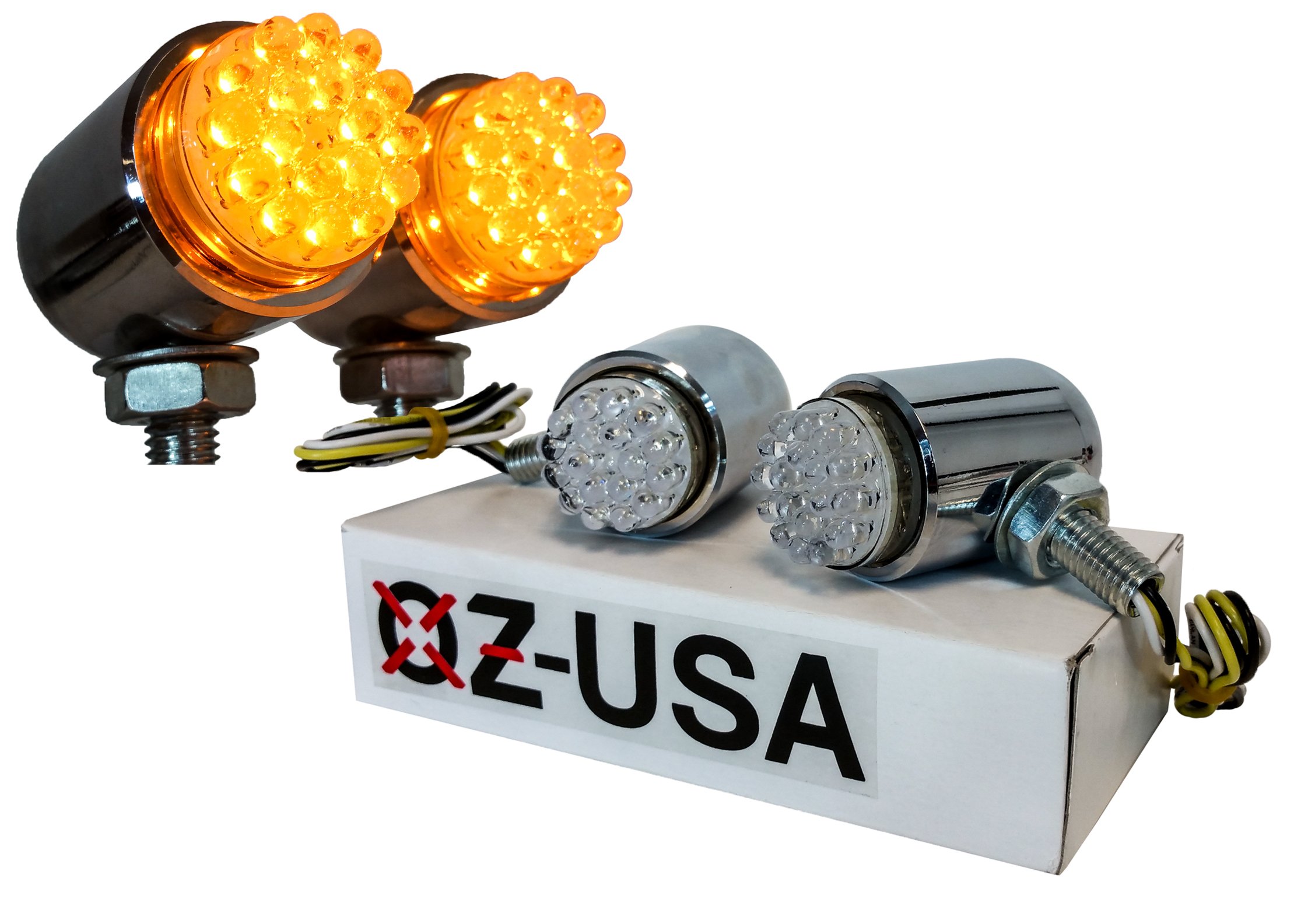 OZ-USA Running Light Amber LED Turn Signal Harley Sportster XL 1200 Fx Road Glide King Led Custom