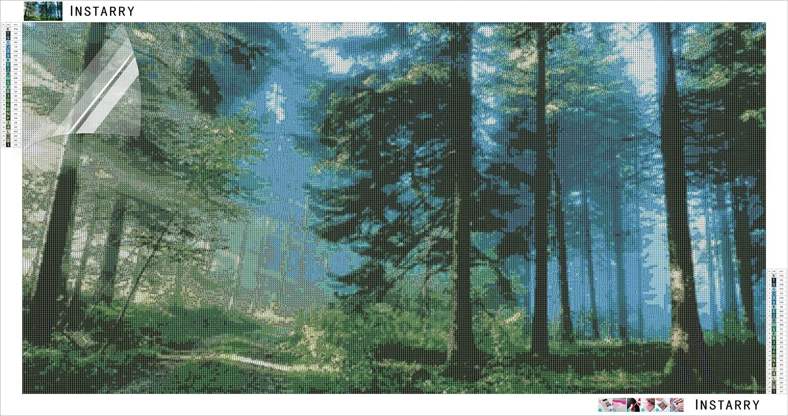 Instarry DIY 5D Kit Broderie Diamant Complet Arbre Blanc Decoration