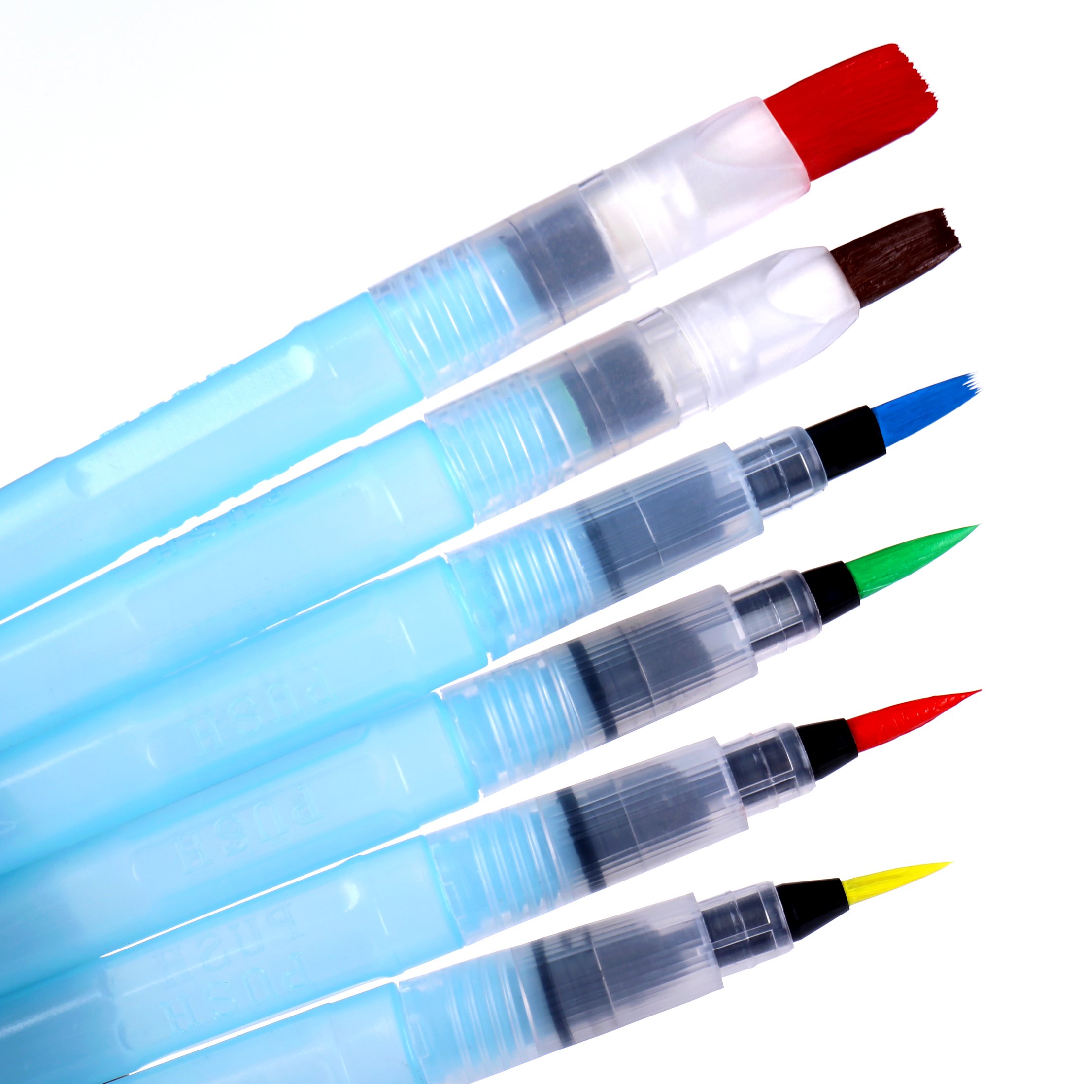 Color Technik Water Coloring Brush Pens, Set of 6 Premium Brush Tips