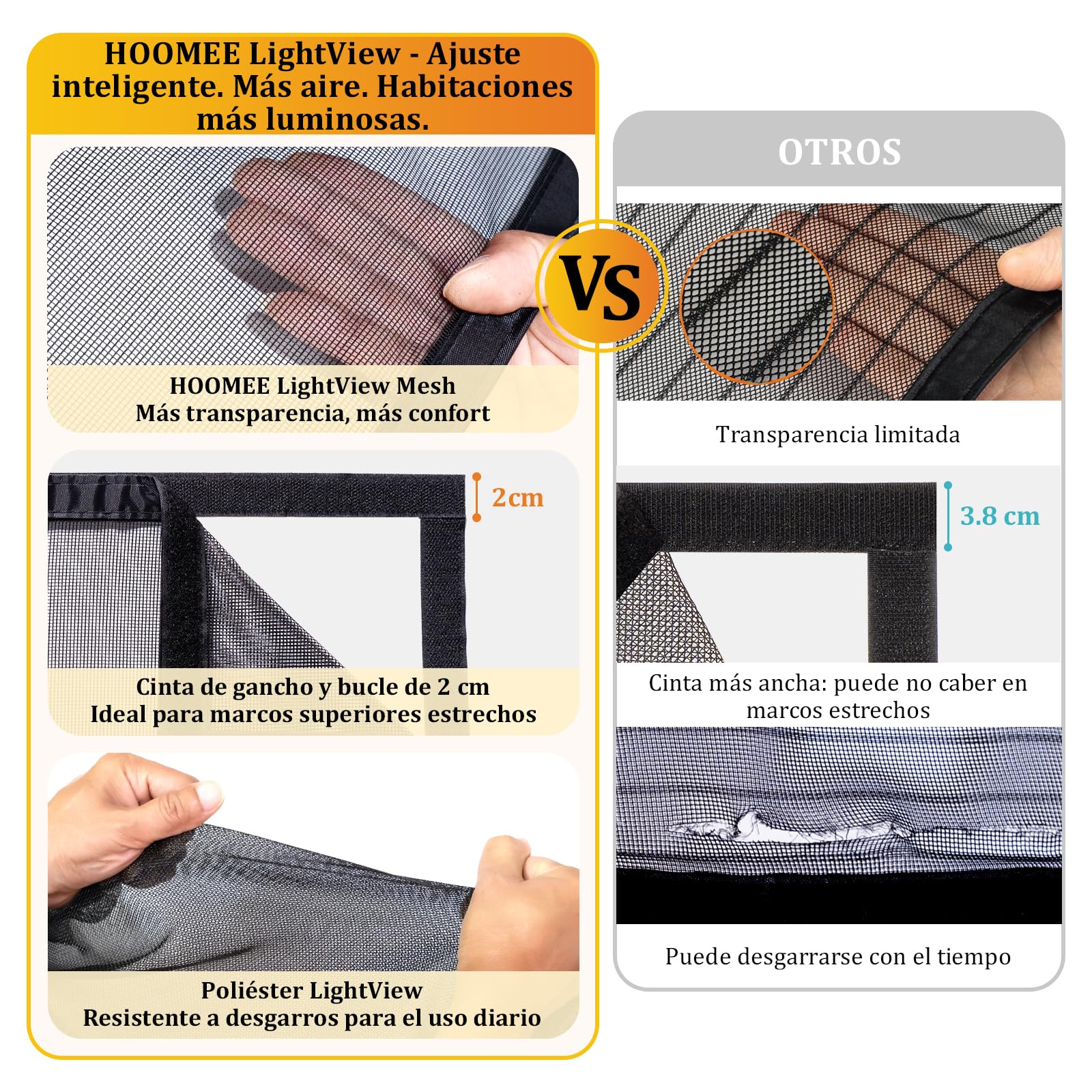 HOOMEE Mosquitera para Puerta, 80x210CM- Cortina Magnética para Puertas de Balcón o Terraza, Tejido con Fuertes Imanes para un Autocierre, Fácil Instalación sin Taladrar (Negro) — view 4