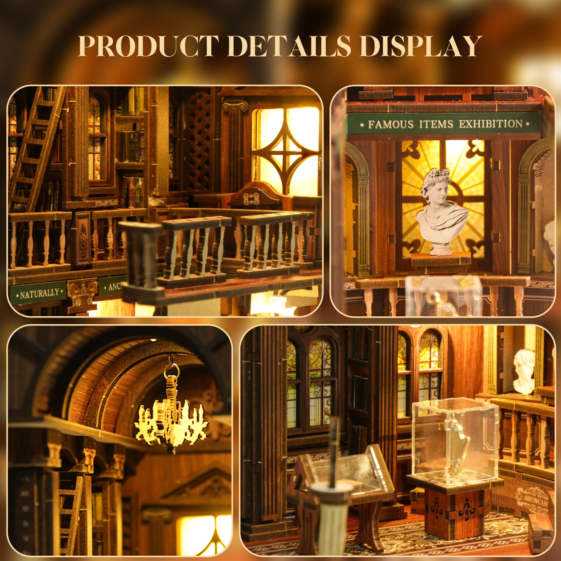 LUMYCE Kit Book Nook DIY per Adulti Casa in Miniatura con Luci LED da Montare, Modellismo 3D Creativo per Decorare Librerie - Regalo Originale per Appassionati di Fai da Te