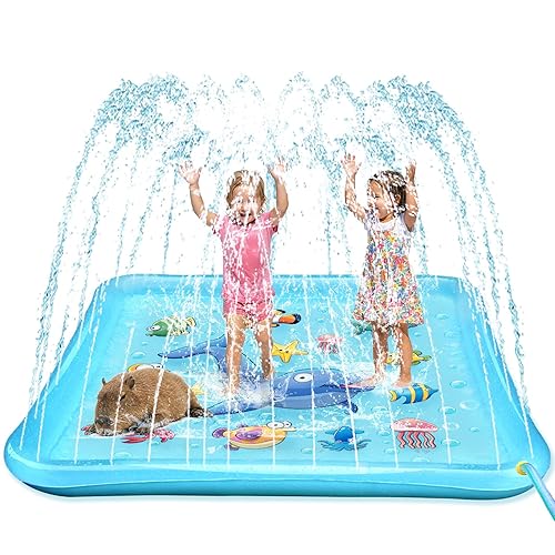 Growsland Splash Pad for Toddlers, Outdoor Sprinkler for Kids, 67"