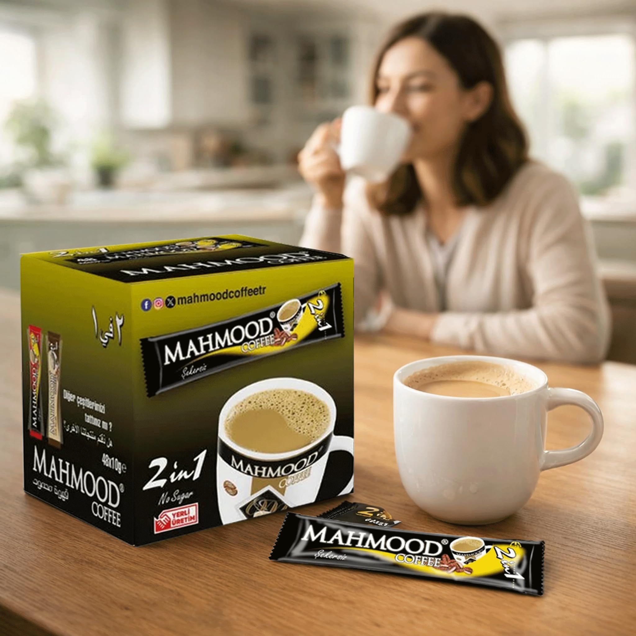 HepsiAnadolu 2 in 1 Coffee Strong Instant Black Coffee - Bacchette da caffè senza zucchero