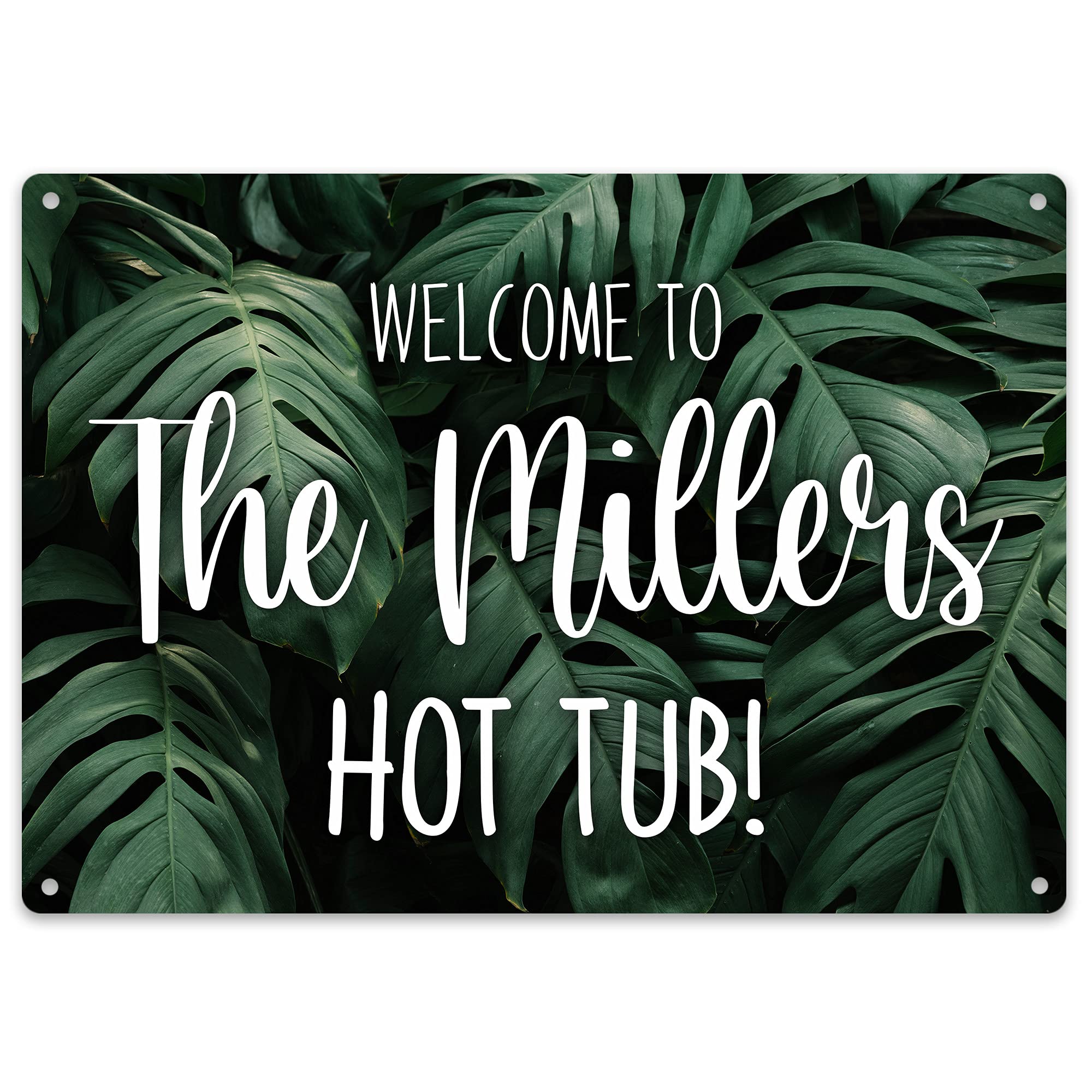 Purple Print House Hot Tub Sign Personalised - Personalised Signs and Plaques Hottub, Garden Party Gift Ideas For Him or Her - Outdoors UK Funny, Garden & Outdoor, Large, Design 3